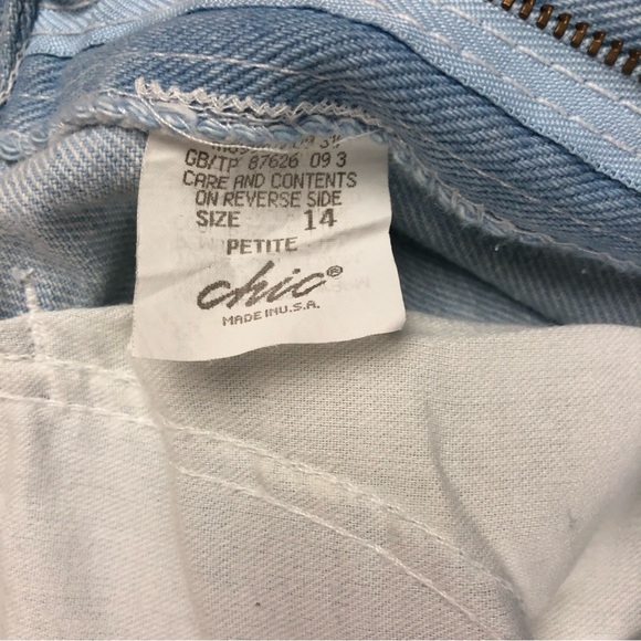 CHIC Light Blue Denim 80s Vintage Jeans - Picture 9 of 10
